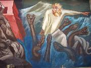 Jose Clemente Orozco Departure of Quetzalcoatl, Dartmouth mural oil